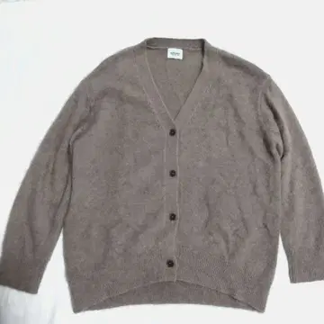 라쿤 x 울 V넥 가디건 복슬복슬 넉넉한 알드리지