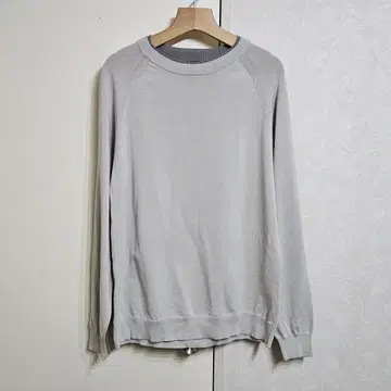 그린 라벨 하이 트위스트 코튼 래글런 크루넥 니트