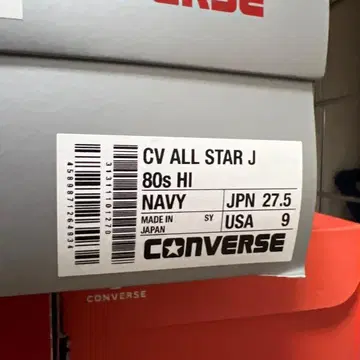 27.5cmCONVERSE CV ALL STAR J 80s HI NAVY