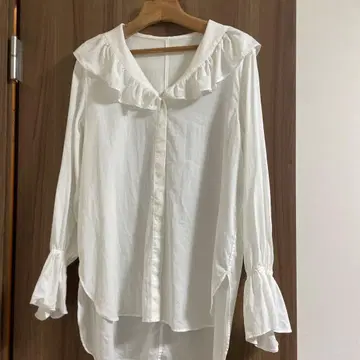 babylone 바빌론 프릴 칼라 블라우스 셔츠 화이트