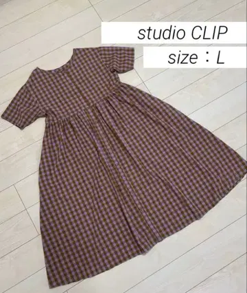 [ studio CLIP ] 깅엄 원피스 체크 프론트 오픈