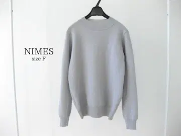 새상품급! NIMES 니트 긴팔 F 그레이 울 혼방 크루넥