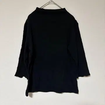 새상품급 plantation 블랙 오부 소매 텍스처 상의