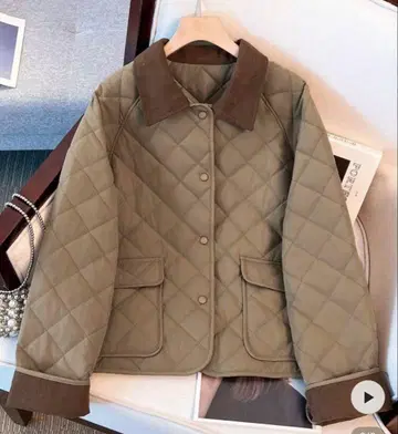 패션 패치워크 퀼팅 자켓 JP-XL(M) 카키