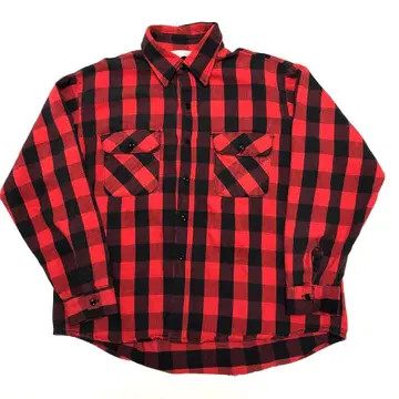 80's CLYDESDALE 빨검 플란넬 셔츠 USA제