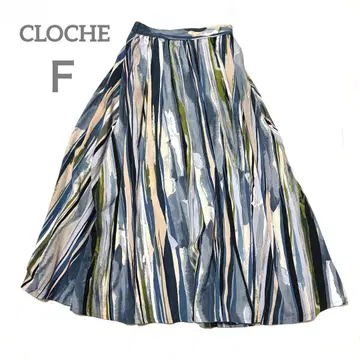 CLOCHE 스트라이프 플레어 스커트 F 사이즈