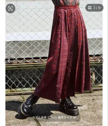 jouetie 플리츠 롱 스커트 M 레드