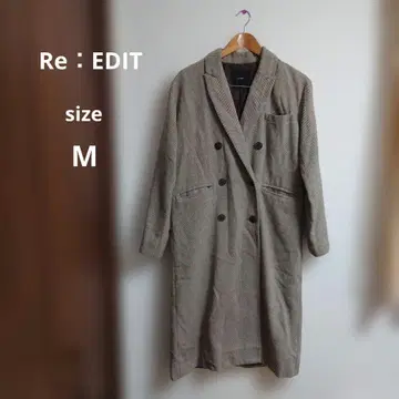 Re:EDIT 더블 브레스트 롱 코트 M