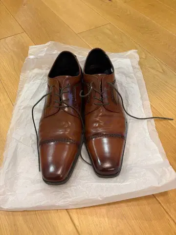 whoop'-de-doo' 브라운 가죽 드레스 슈즈 사이즈 42 일본제