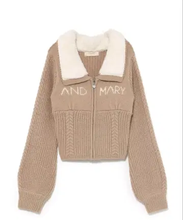 andmary Mary 로고 집업 탑스 베이지