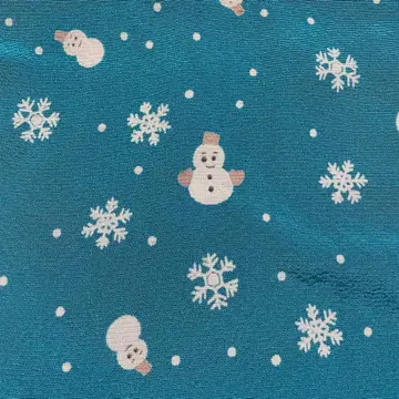 눈사람 패턴 오비 장식 천 파란색 순수 실크