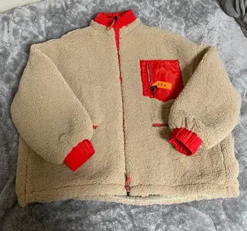 ZARA 플리스 자켓 베이지/오렌지 S