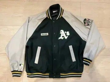 Perushu x MLB 오버 사이즈 바시티 자켓