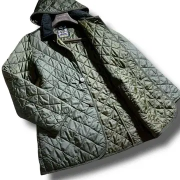 컨디션 최상 라벤햄 덴스턴 남성용 퀼팅 자켓 코듀로이 그린