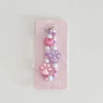 = LOVE 이코러브 의상 모티브 비즈 스트랩 고양이 의상