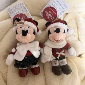 미키 미니 인형 배지 크리스마스