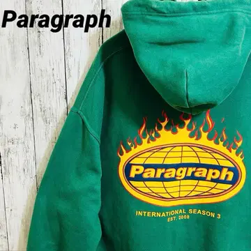 Paragraph 패러그래프 프레임 디자인 그린 후드티 파이어