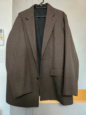 GU 오버 사이즈 자켓 글렌체크 브라운