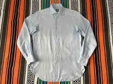 빔즈 F 드레스 셔츠 M 15H 39 일본제 블루 BEAMSF 긴팔