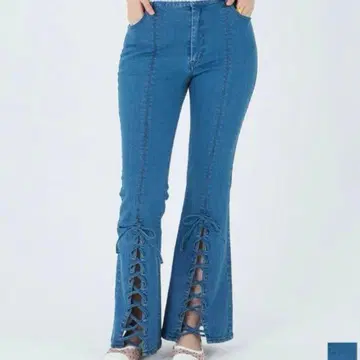 tina jojun 레이스업 데님 팬츠