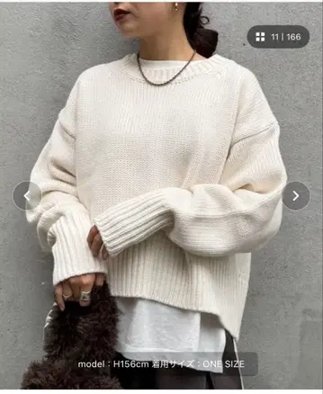 백 슬릿 멜란지 컬러 니트