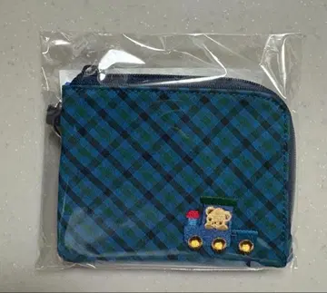 미사용 새상품 [파미리아] 패스 케이스 블루 계열 체크