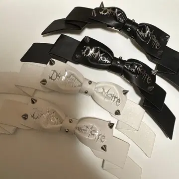 DimMoire 디모아르 헤어 리본 블랙 화이트 2색 세트