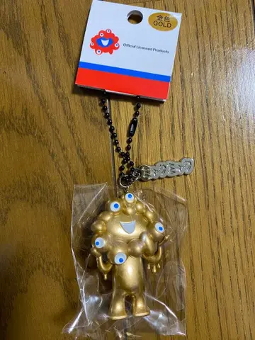 미야쿠미야쿠 PVC 마스코트 체인 키링 금 메탈 플레이트