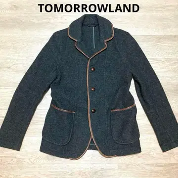 투모로우랜드 그레이 울 혼방 테일러드 자켓