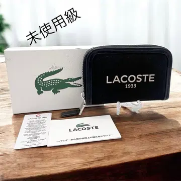 미사용급 LACOSTE 라코스테 카드 케이스 라운드 지퍼 블랙
