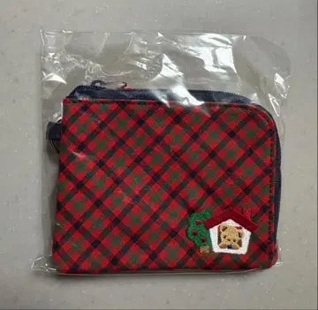 미사용 새상품 [ 파밀리아 ] 패스 케이스 빨간색 계열 체크