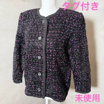 택 포함 [ 트위드 자켓 ] 블랙 핑크