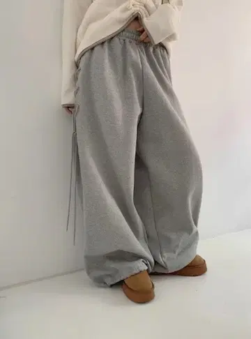 당일 발송 새상품 레이스업 스웨트 팬츠 여성용 와이드 팬츠