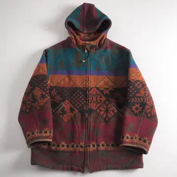 엘엘빈 울 자켓 후드 부착 네이티브 무늬 새상품급