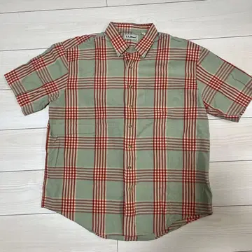 L.L.Bean 반팔 체크 셔츠 L 사이즈