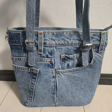데님 리메이크 토트백 지퍼