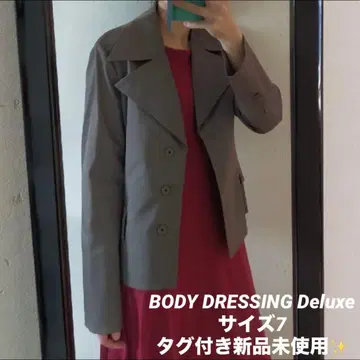 택 포함 미사용 새상품 정가 42,000엔 숏 트렌치코트 다크 브라운