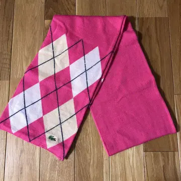 LACOSTE 아가일 머플러 핑크