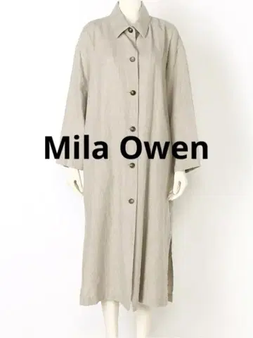Mila Owen 린넨 롱 셔츠 라이크 코트 린넨 코트 롱 코트