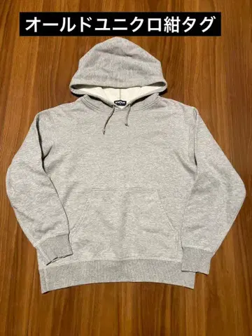 올드 유니클로 네이비 택 후드 맨투맨 그레이 사이즈 M