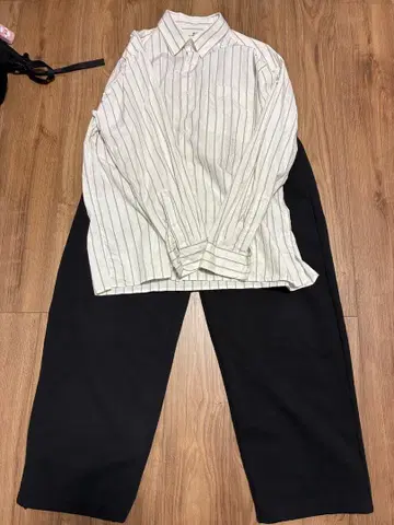 UNIQLO C 맨투맨 와이드 팬츠 긴 길이 셔츠 세트