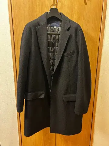 블랙 울 체스터 코트