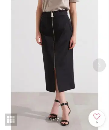 Pinky&Dianne 프론트 지퍼 타이트 스커트 블랙