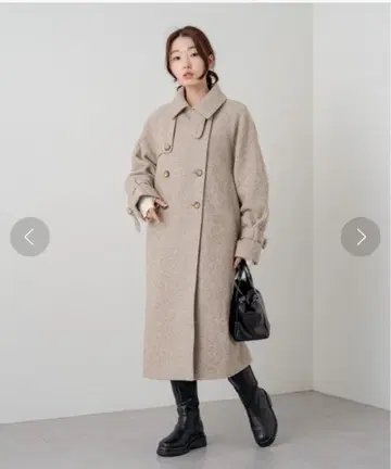 Kastane 울 혼방 하이넥 롱 코트