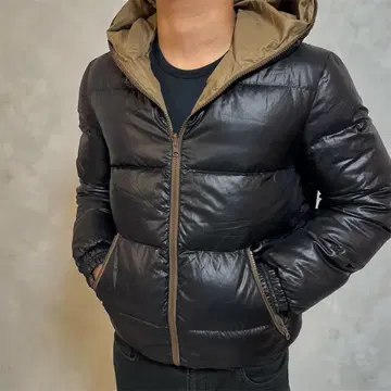 다운 자켓 리버서블 00s 두툼한 짧은 기장 헤이세이 갸루 남자 그런지