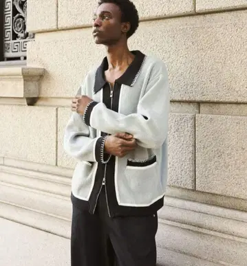 CAMPHOR WOOD 니트 가디건 그레이 블랙