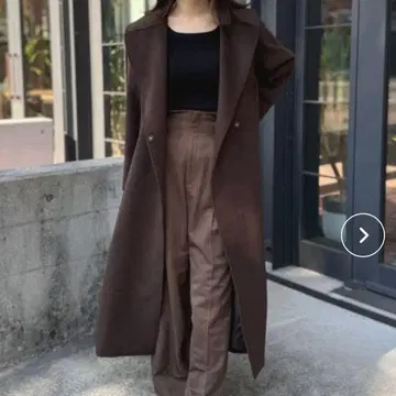 [ NAUL ] 숄카라 울 롱 코트 드레스 코트 브라운