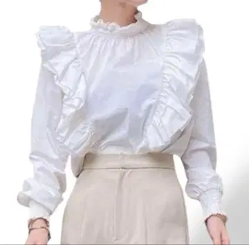 에이미 이스트 월 프릴 긴팔 블라우스