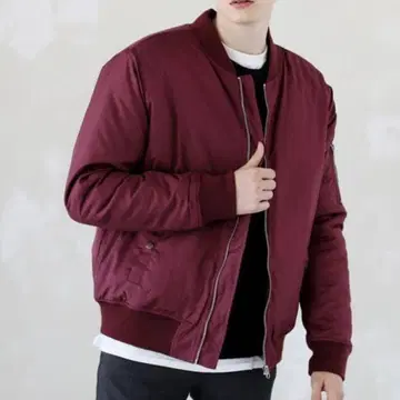 SOYOUS MA-1 자켓 충전솜 블루종 와인