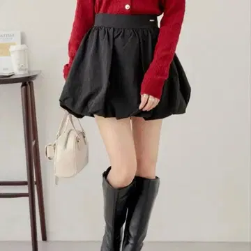 Chico 나일론 벌룬 미니 스커트 블랙 M